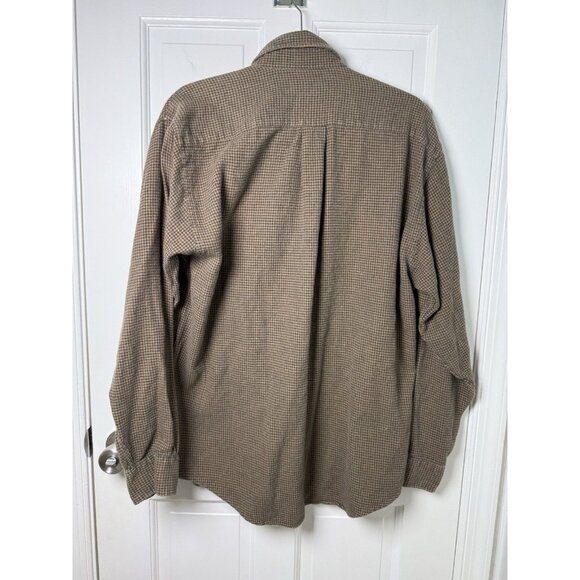 Brooks Brothers Brown And Black Houndstooth Cotton Flannel Men’s Size M - Picture 4 of 9